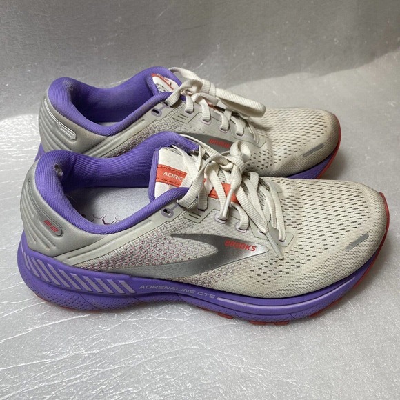 Brooks Shoes - Brooks Adrenaline GTS 22 Running Shoes Women’s US 8.5 B White / Coral / Purple